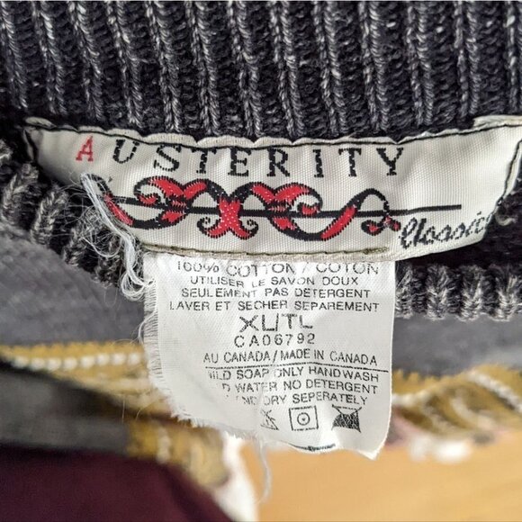 VINTAGE daddy dad granddad 80s 90s cotton sweaters abstract print XL @M - Picture 2 of 10